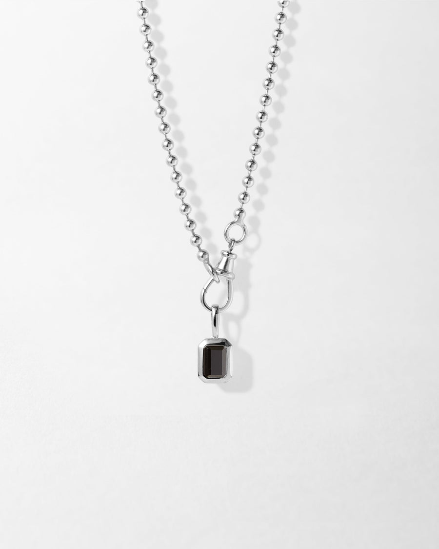 Deco Black Spinel Globe Necklace