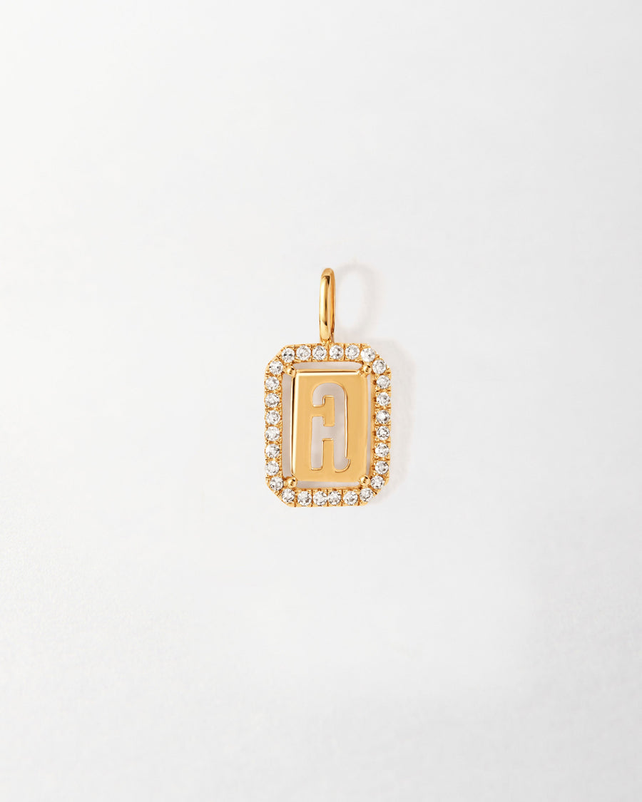 Diamond Outline Initial Pendant