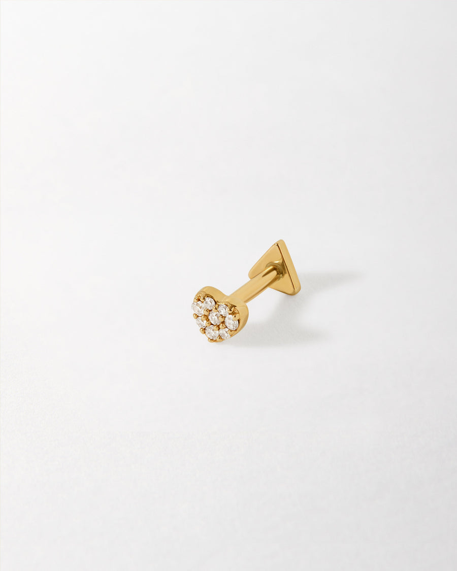 Heart Diamond Piercing Earring