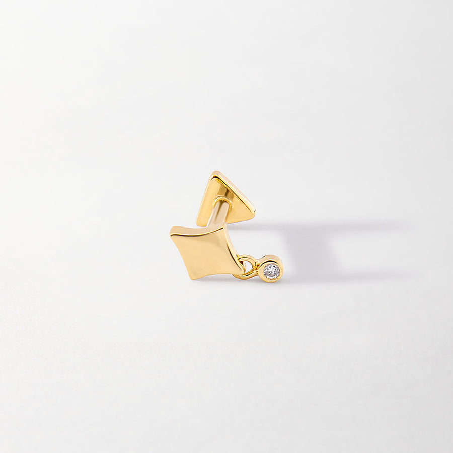 Kite Diamond Drop Piercing Earring