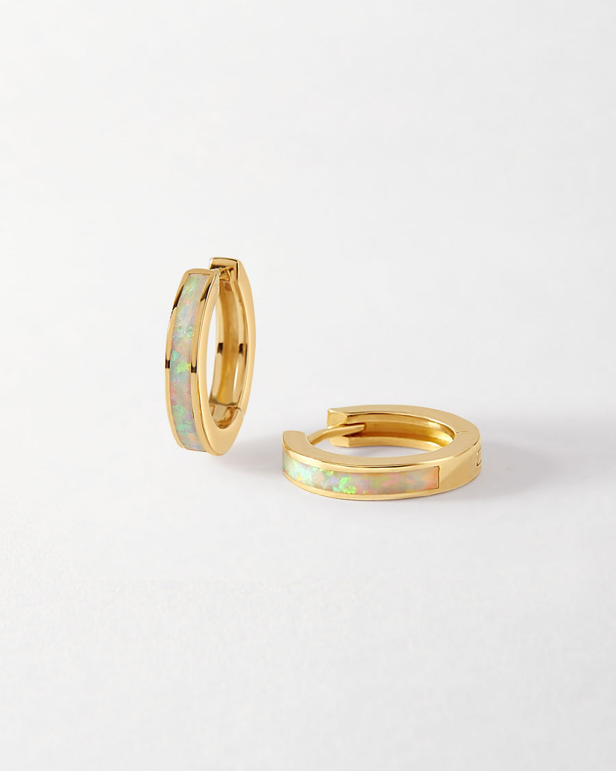 Opal Huggie Earrings
