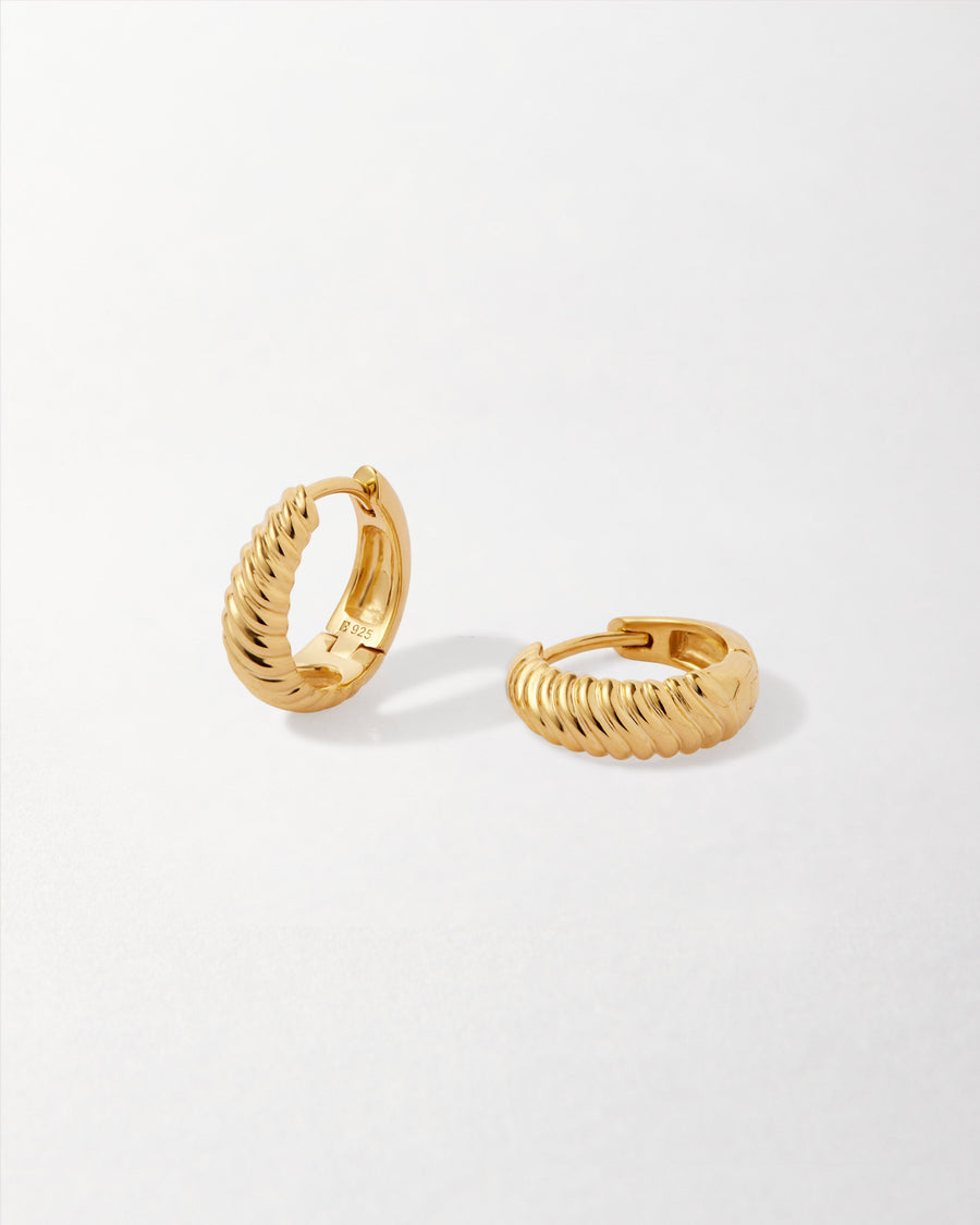Spiral Huggie Hoop Earrings