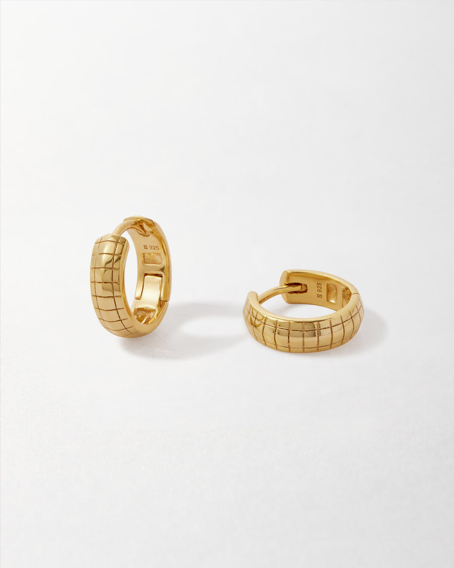 Lattice Huggie Hoop Earrings