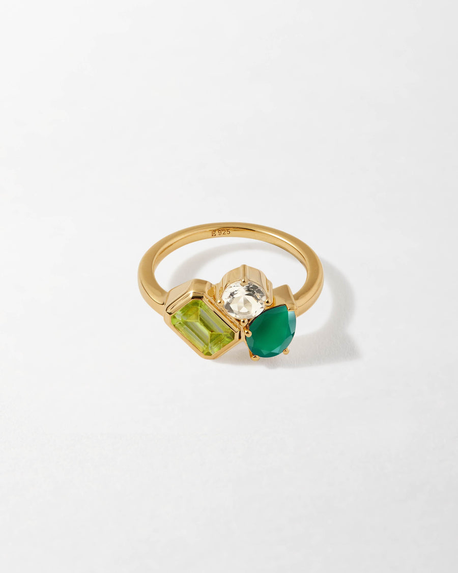 Trinity Green Gemstone Ring