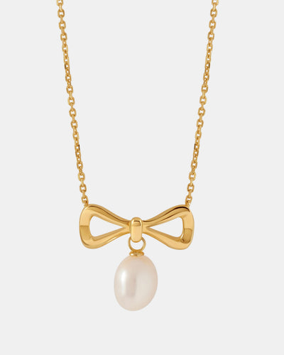 Bow Pearl Necklace