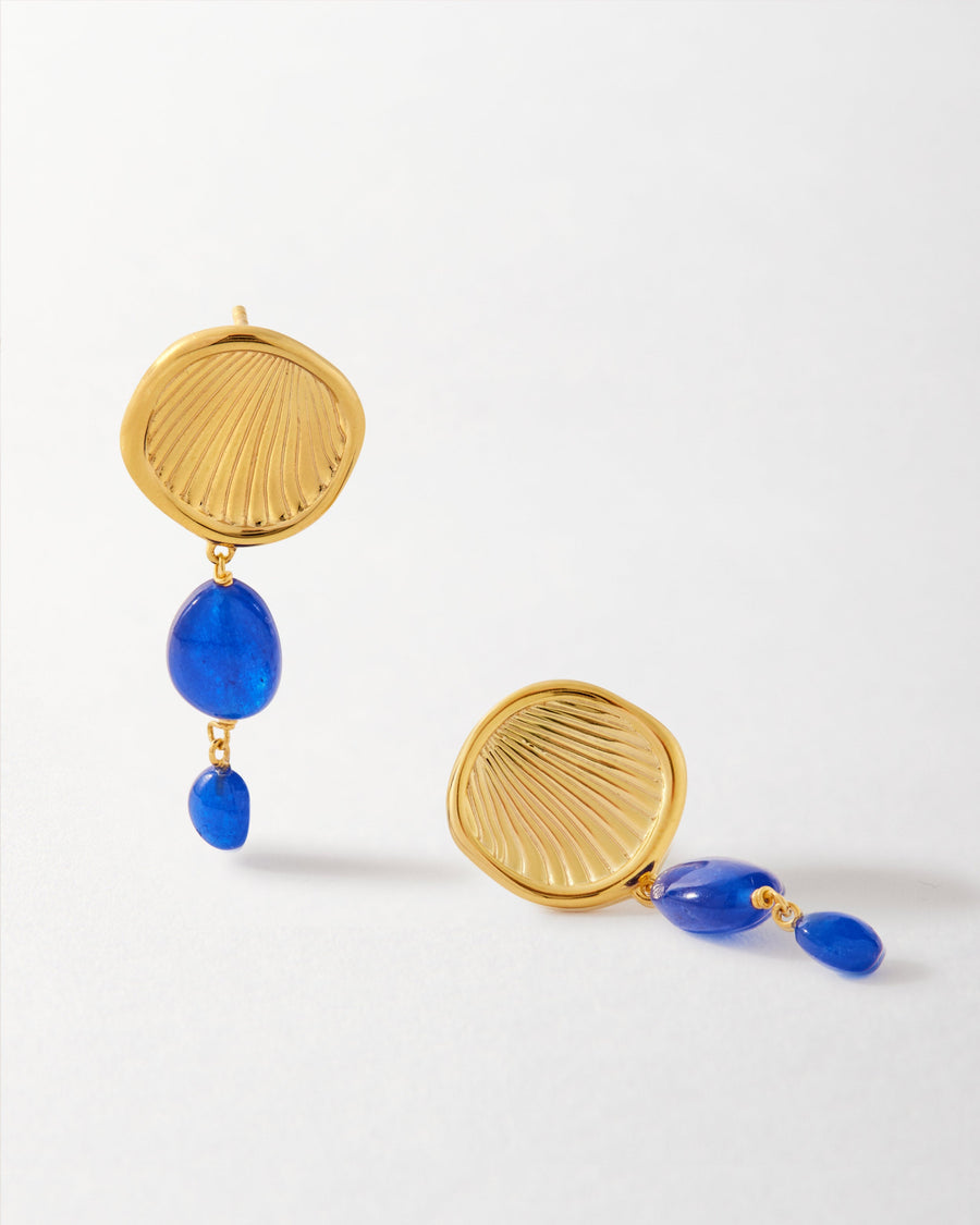 Coastal Blue Quartz Statement Earrings