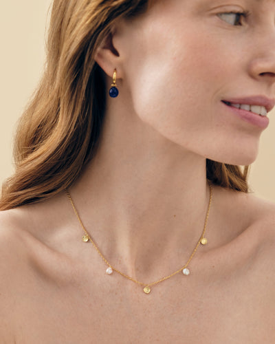 Coastal Shell and Pearl Station Necklace
