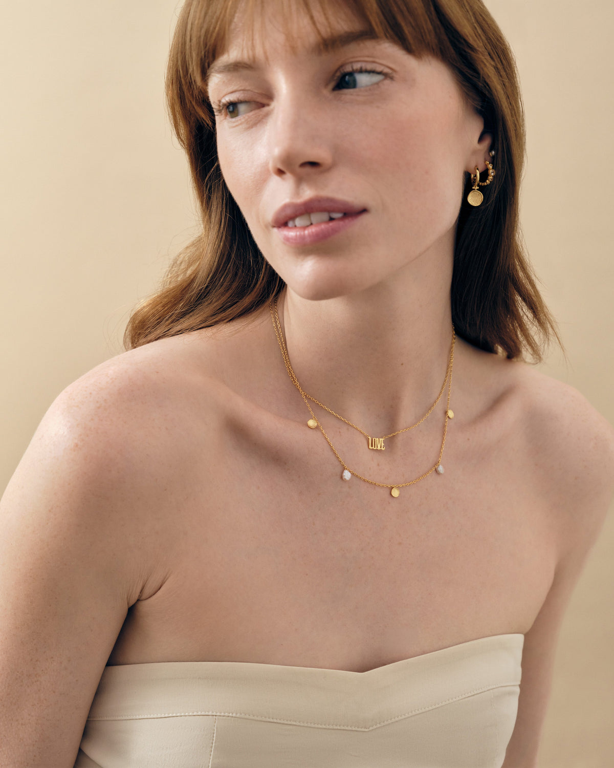 Coastal Shell and Pearl Station Necklace