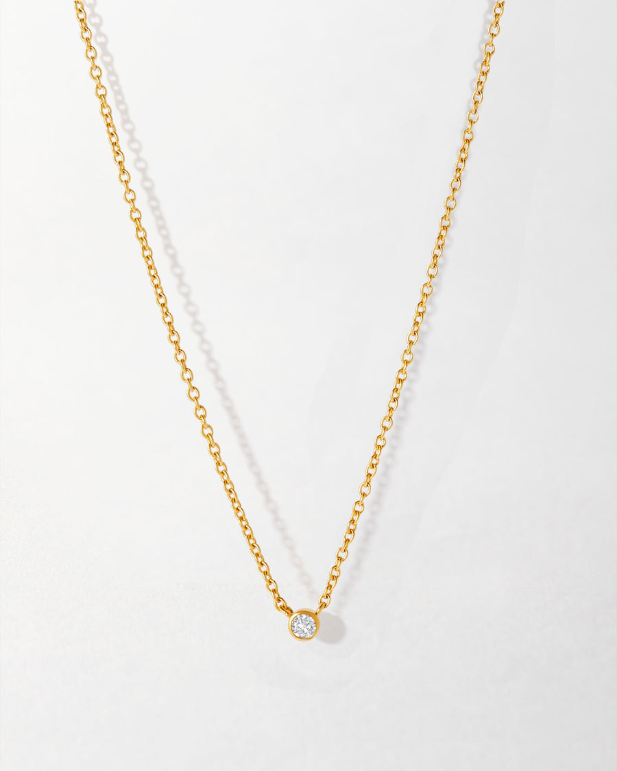 Dainty Solitaire Diamond Necklace