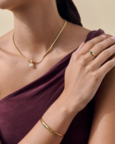 Pebble Green Onyx Cuff
