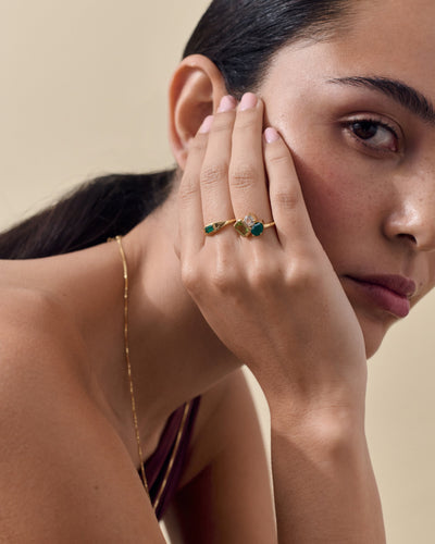 Pebble Green Onyx Ring