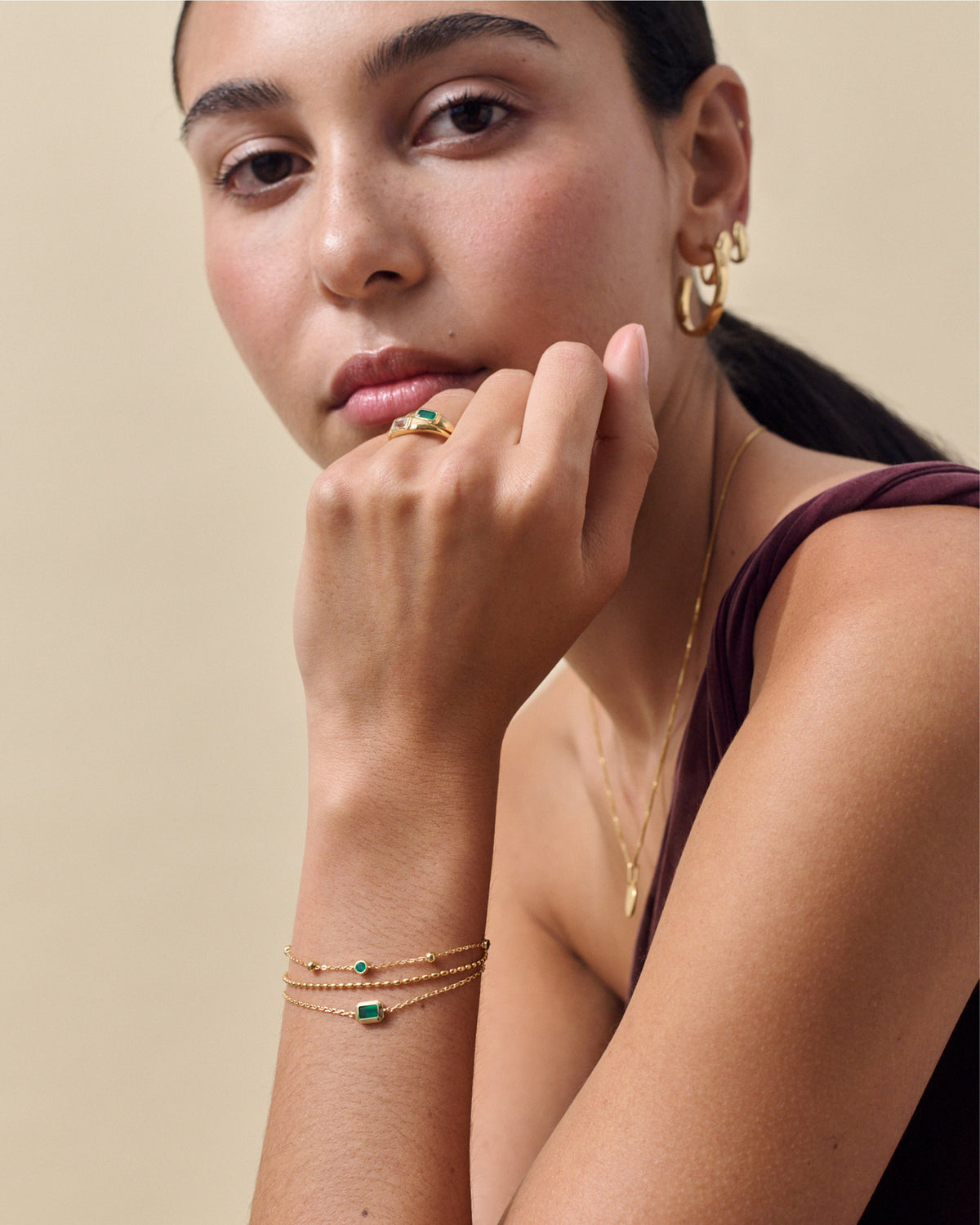 Pebble Green Onyx Ring