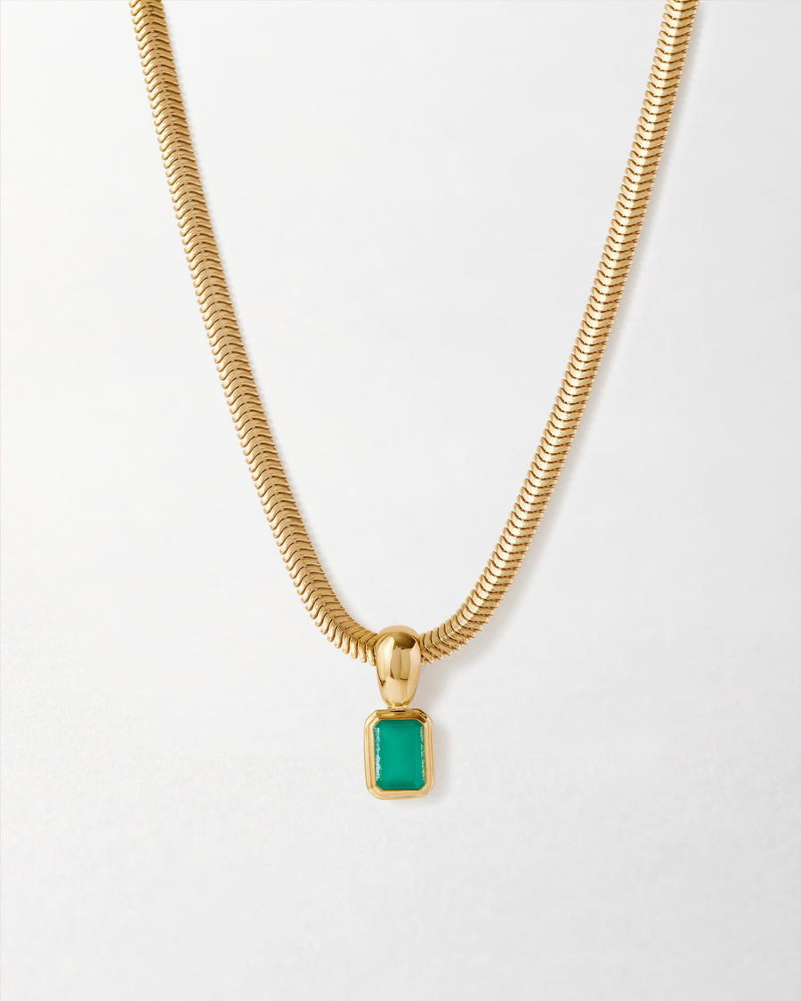 Pebble Green Onyx Necklace