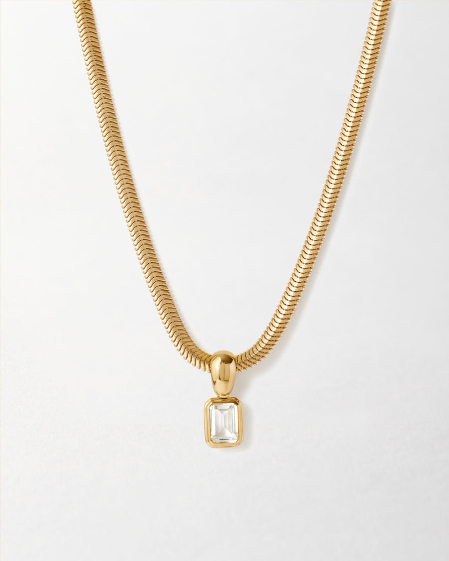 Pebble White Topaz Necklace