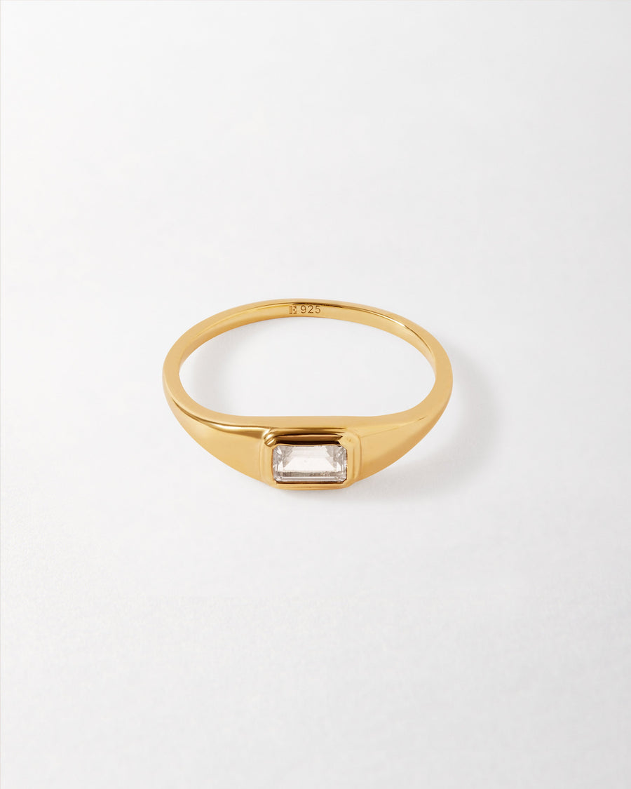 Pebble White Topaz Ring