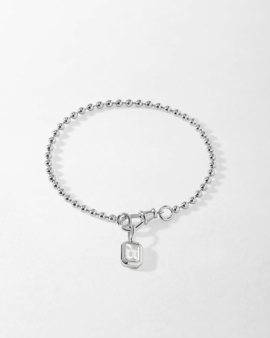 Deco White Topaz Globe Bracelet