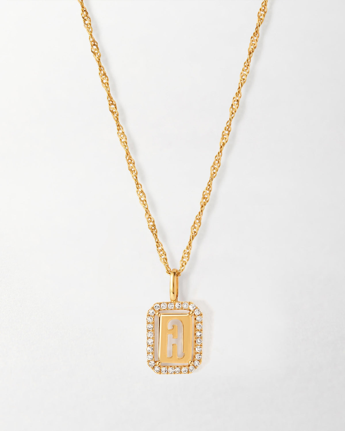 Diamond Outline Initial Necklace