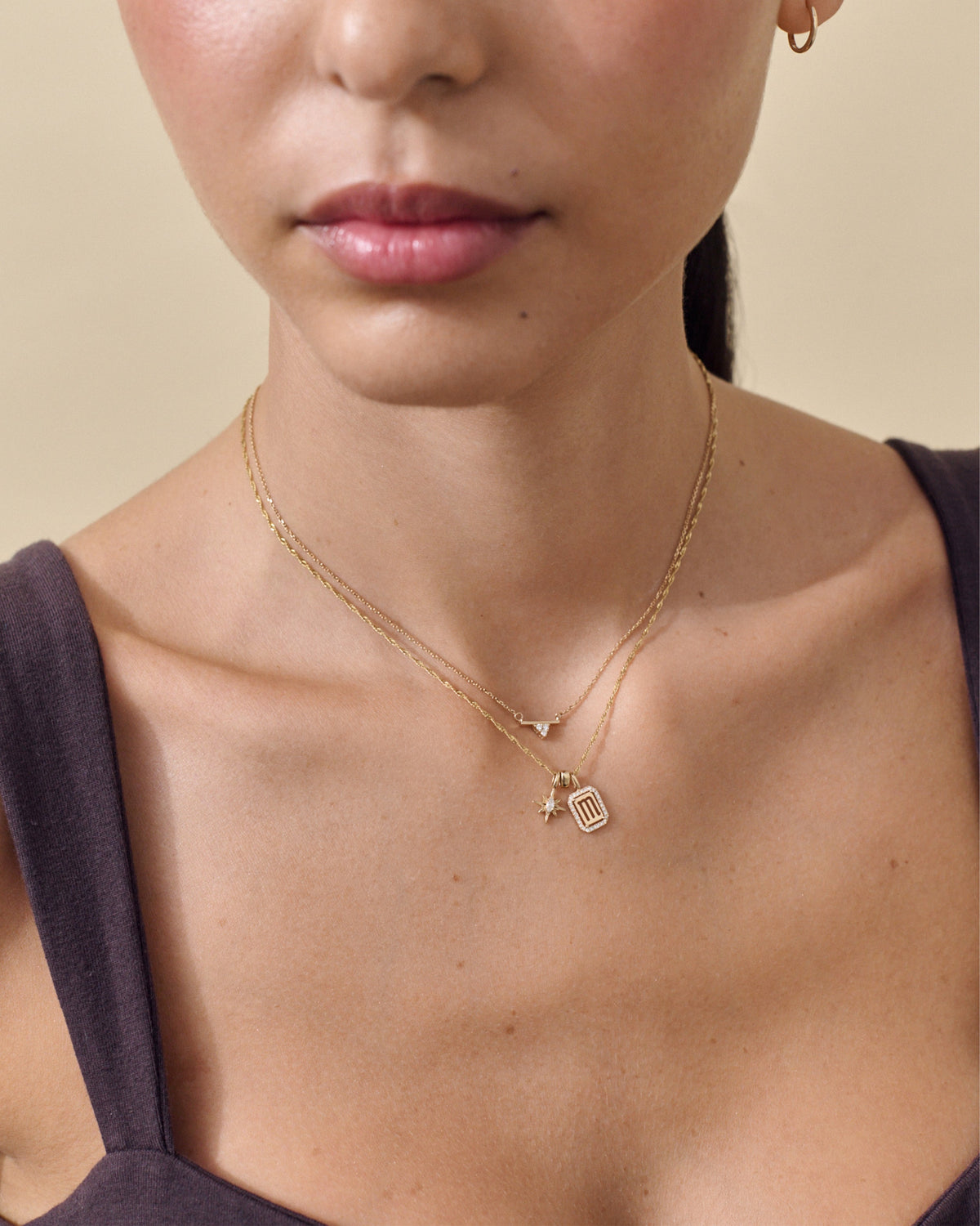 Diamond Outline Initial Necklace