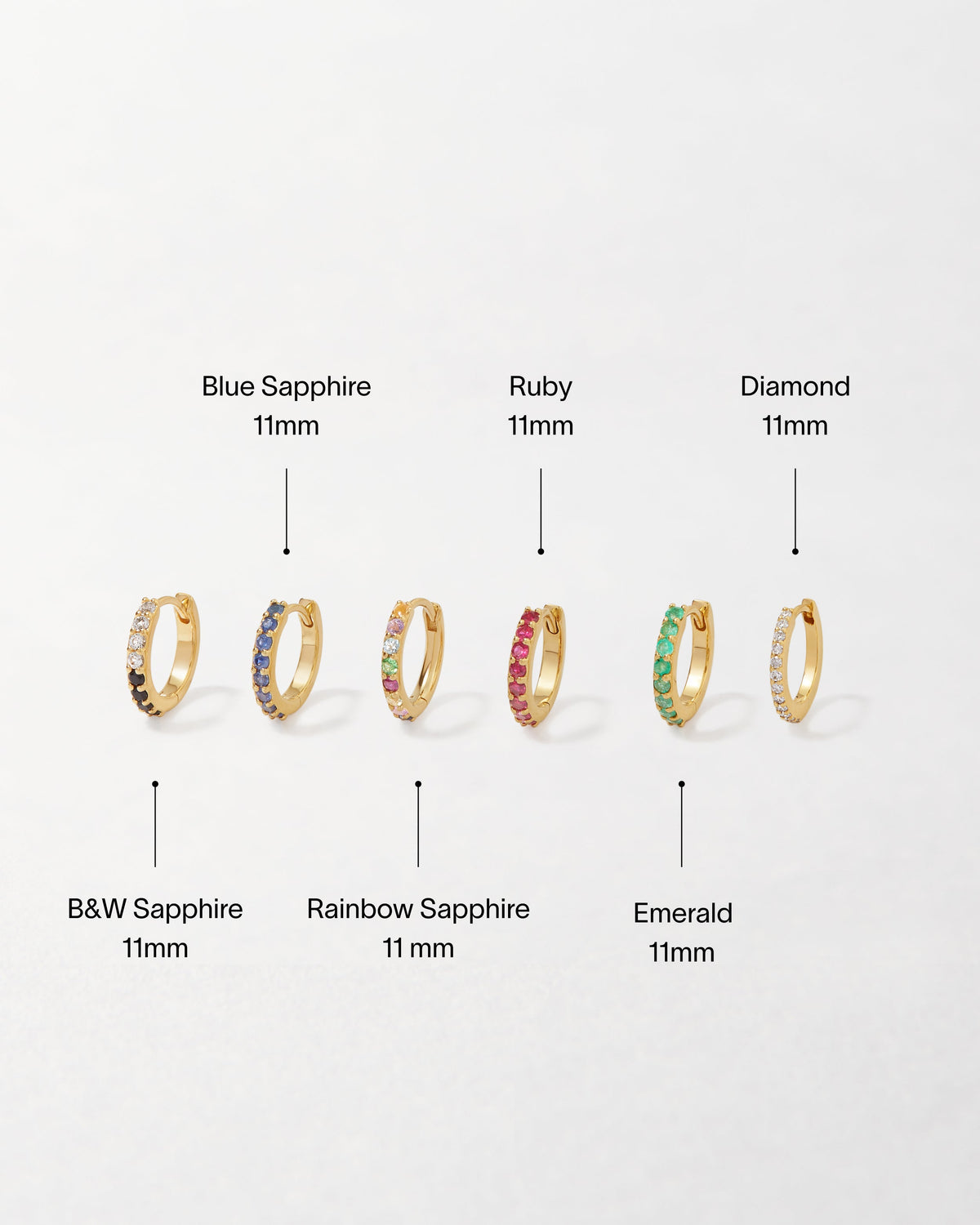 Rainbow Sapphire Huggie Earrings