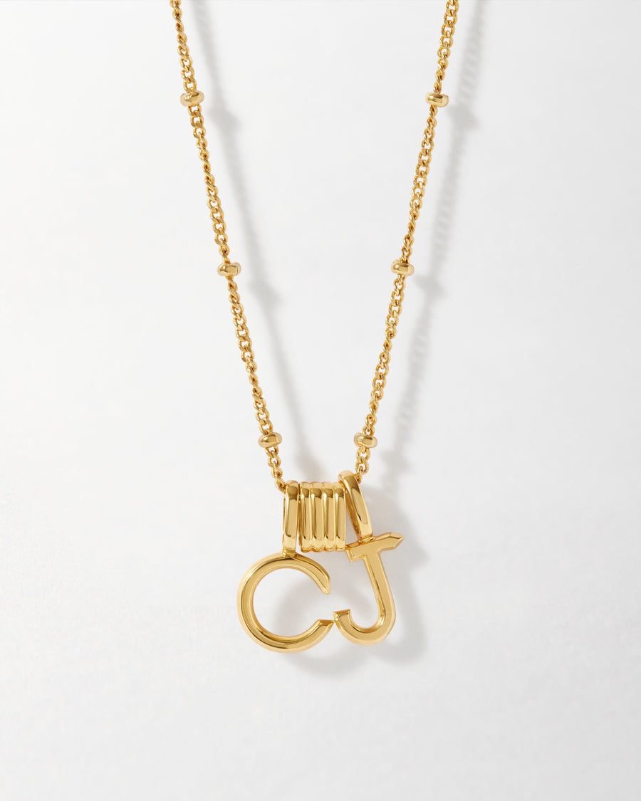 Double Mini Initial Necklace