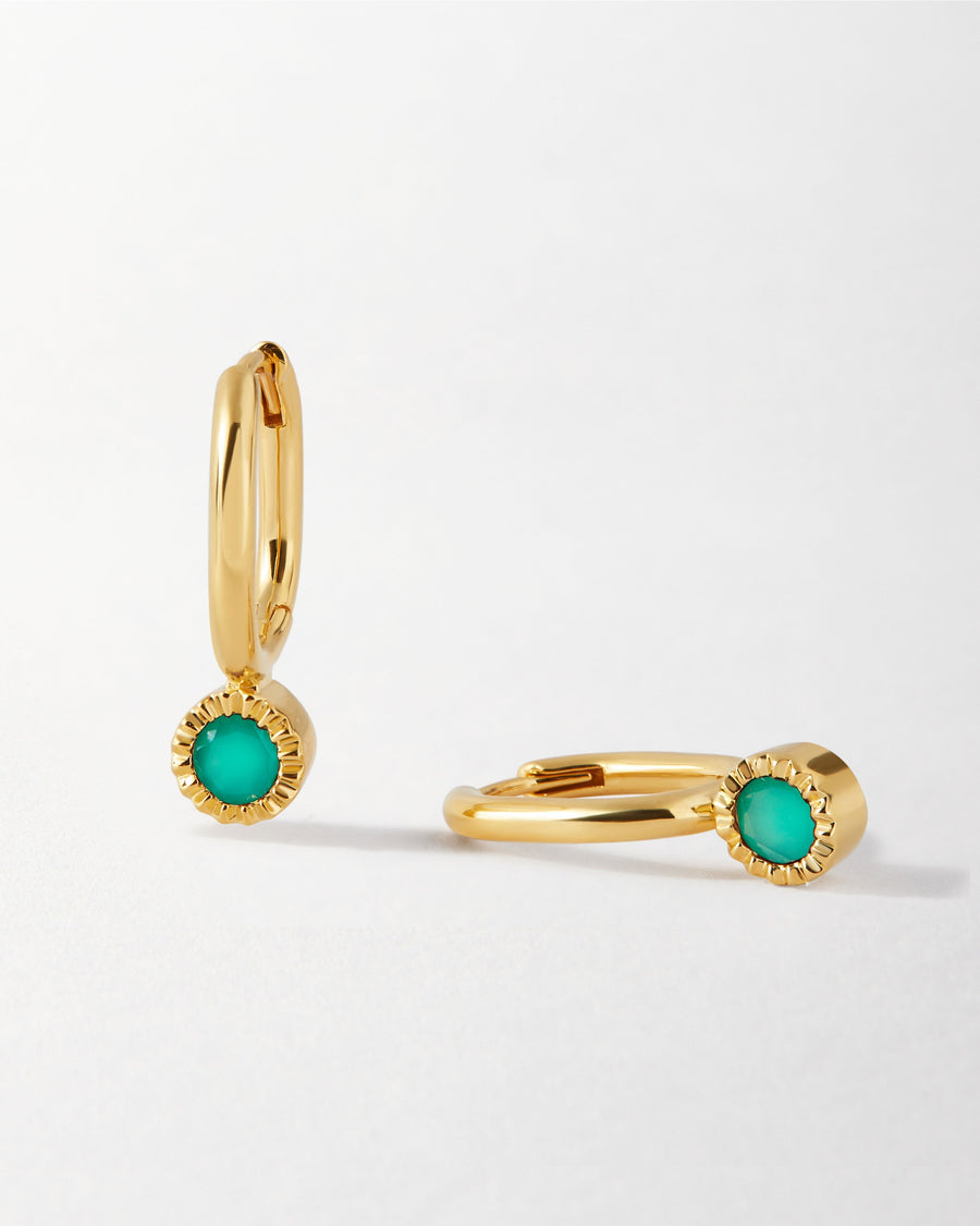 May Birthstone Earrings - Green Onyx