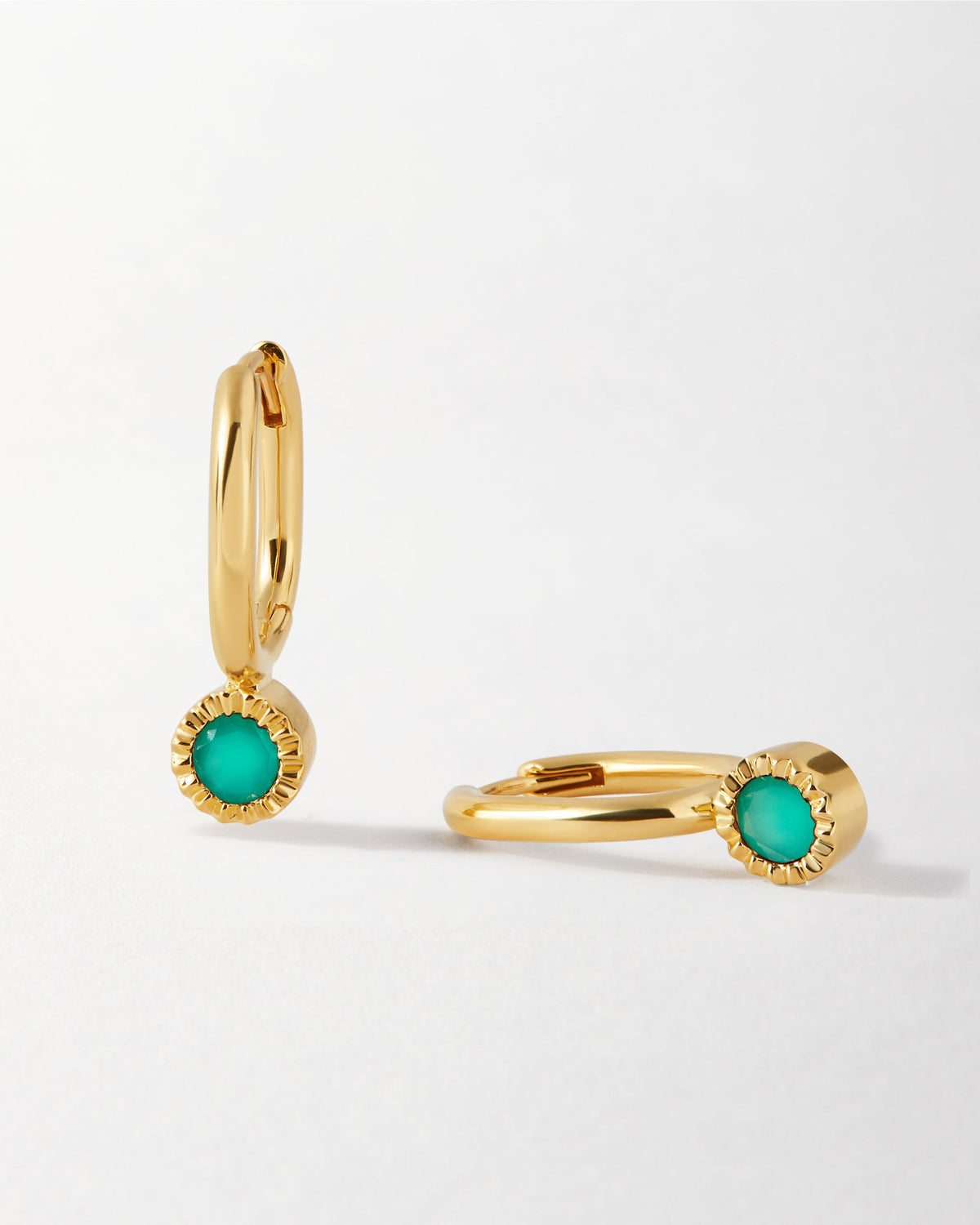 May Birthstone Earrings - Green Onyx