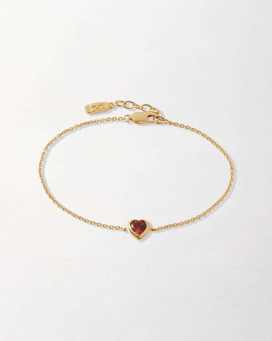 Heart Red Garnet Bracelet