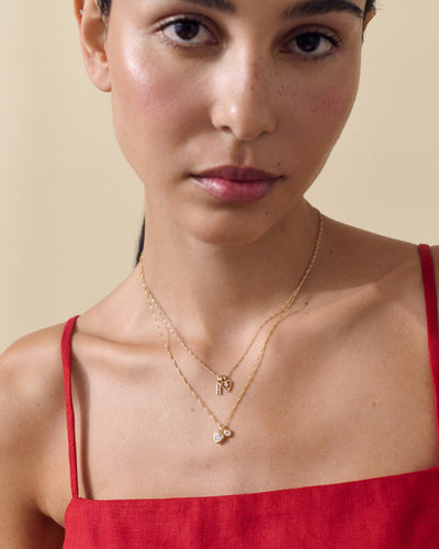 Heart Set Necklaces - White Sapphire