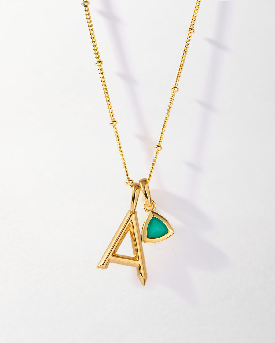 Initial & Birthstone Necklace