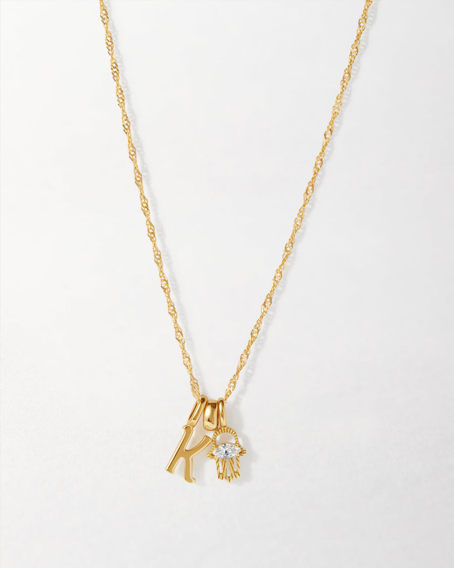 Initial & Diamond Motif Necklace