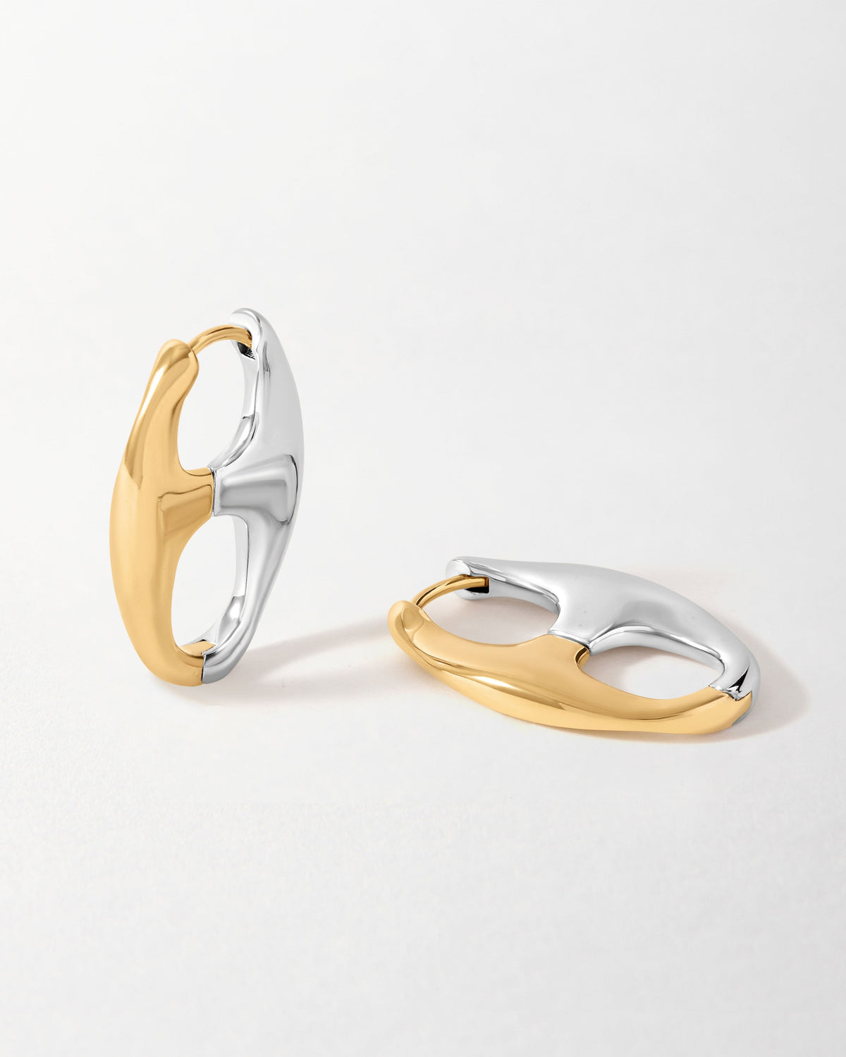 Large Mariner Mixed Metal Hoop Earrings