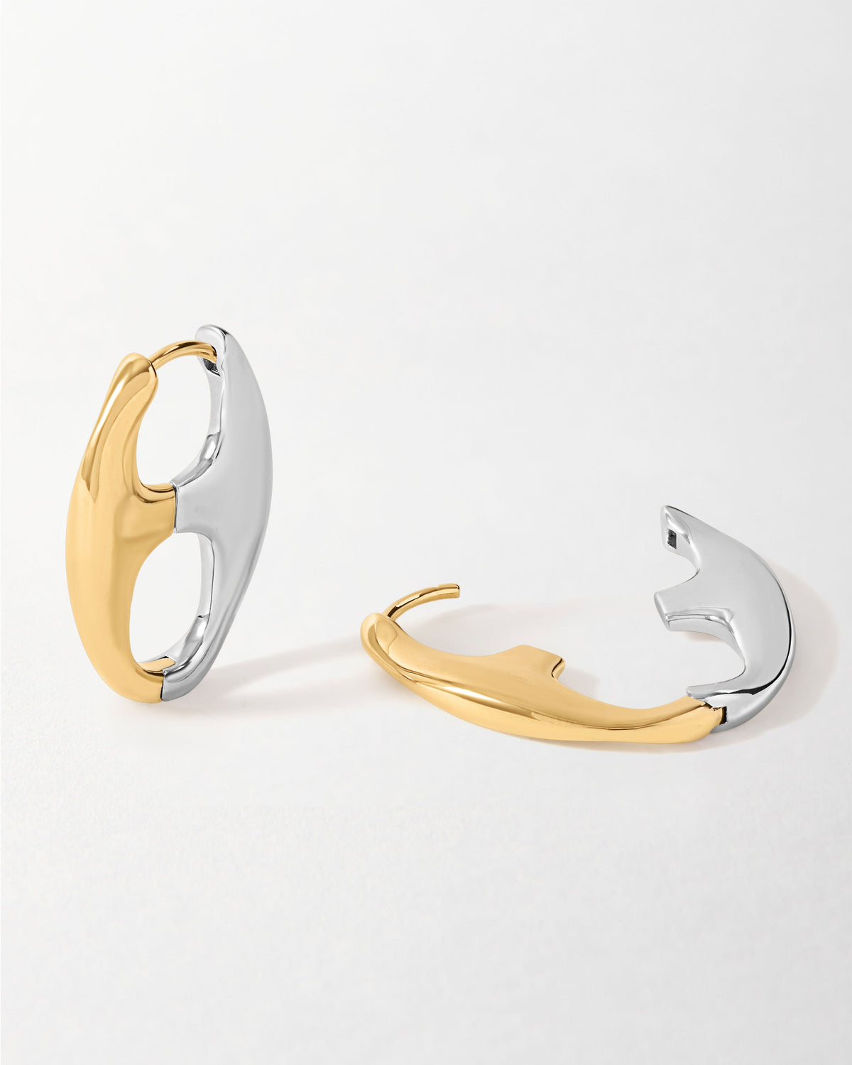 Large Mariner Mixed Metal Hoop Earrings