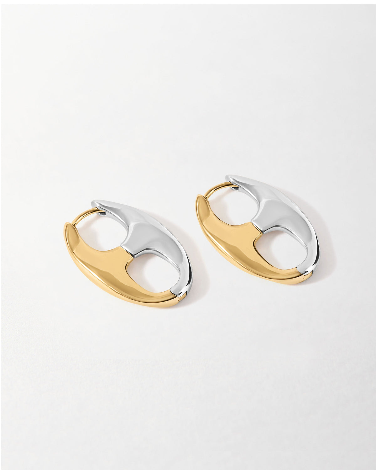 Large Mariner Mixed Metal Hoop Earrings