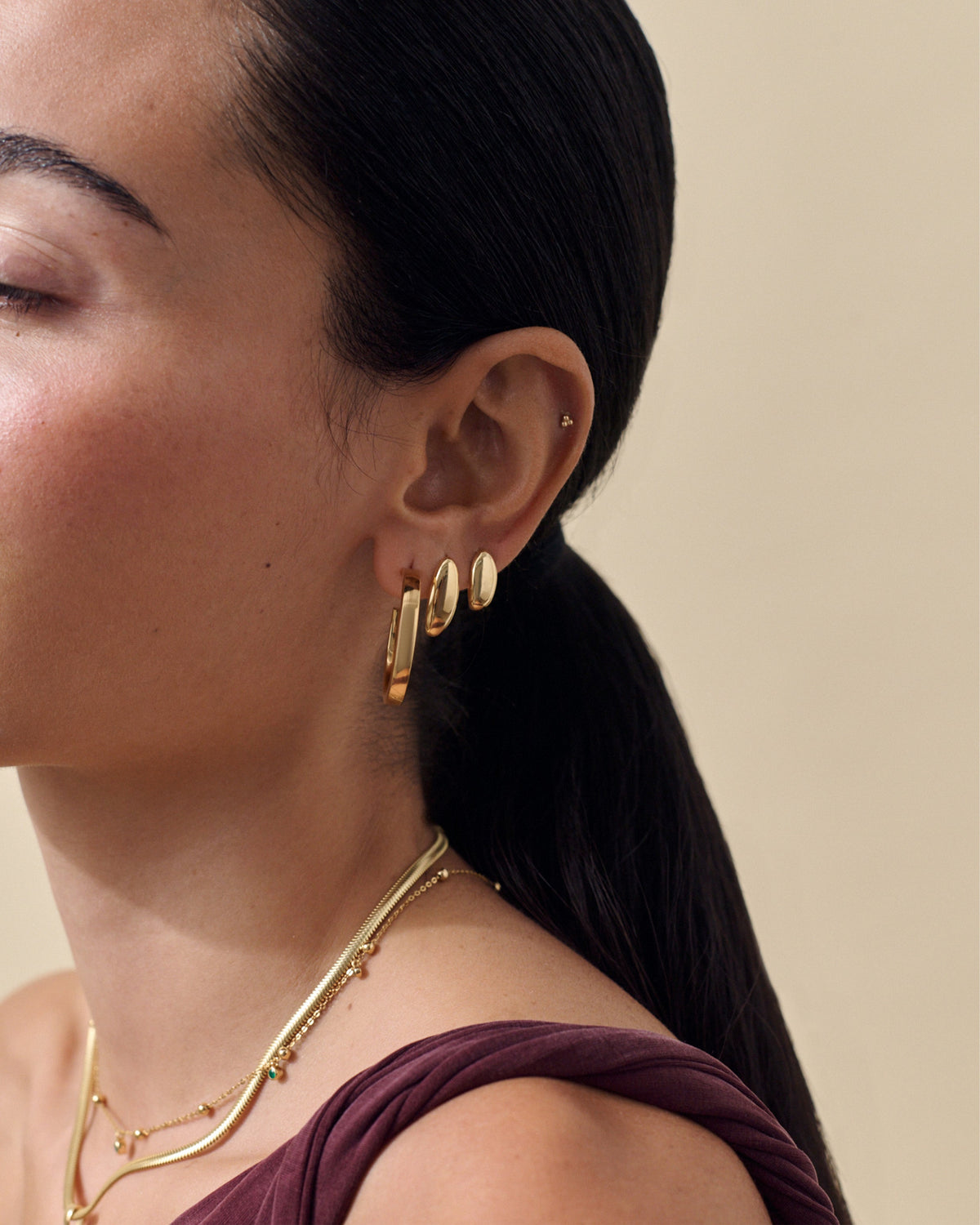 Medium Pebble Hoop Earrings