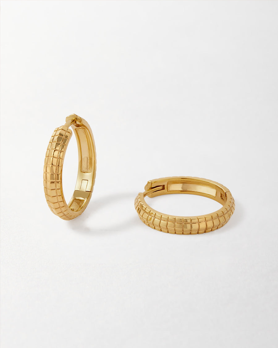 Lattice Medium Hoop Earrings