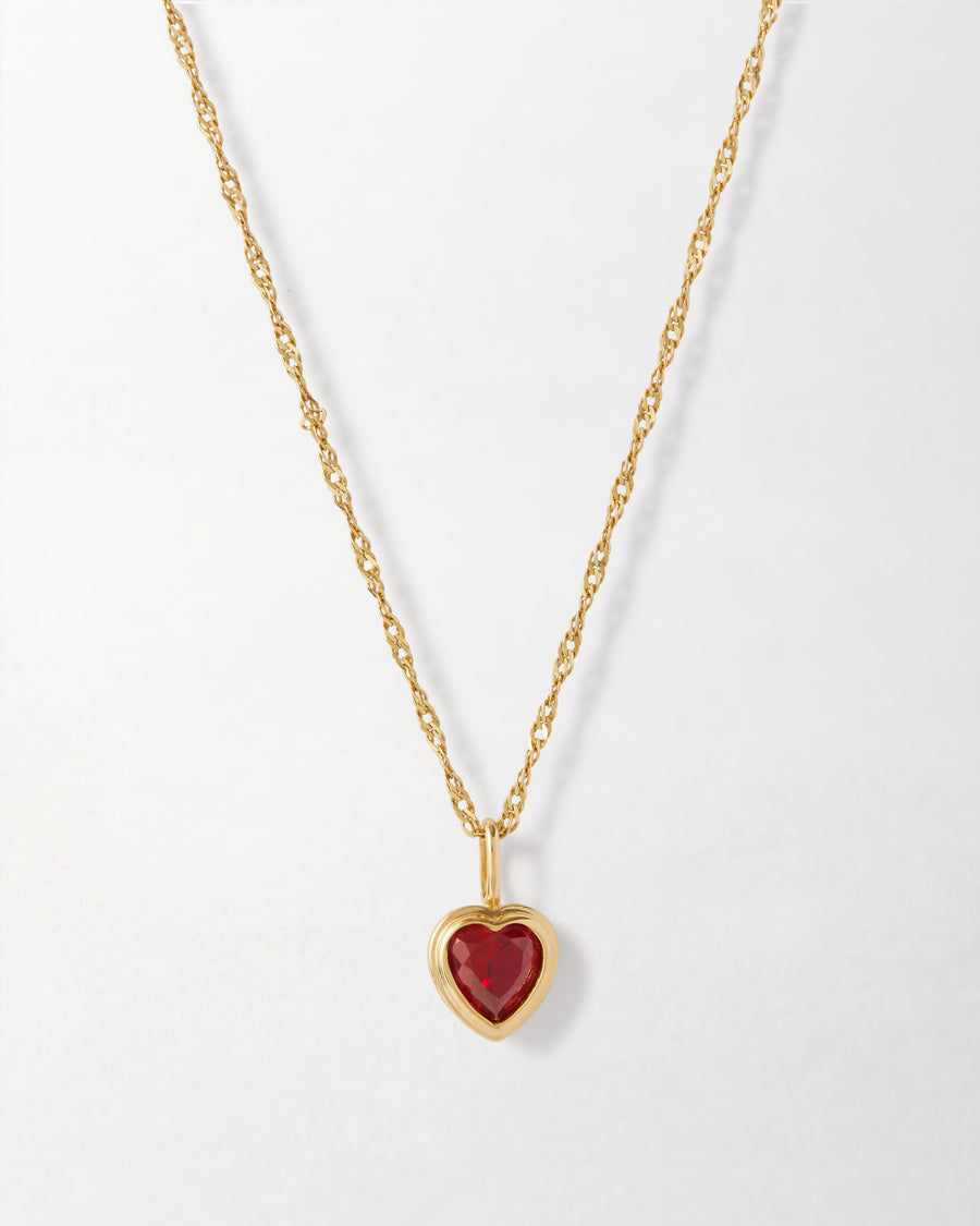 Large Heart Ruby Necklace