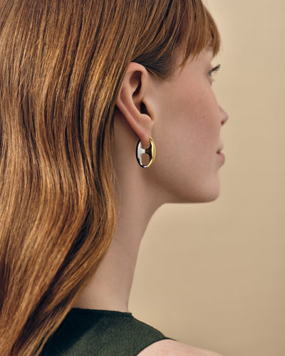 Large Mariner Mixed Metal Hoop Earrings