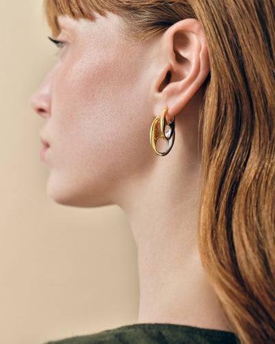 Large Mariner Mixed Metal Hoop Earrings