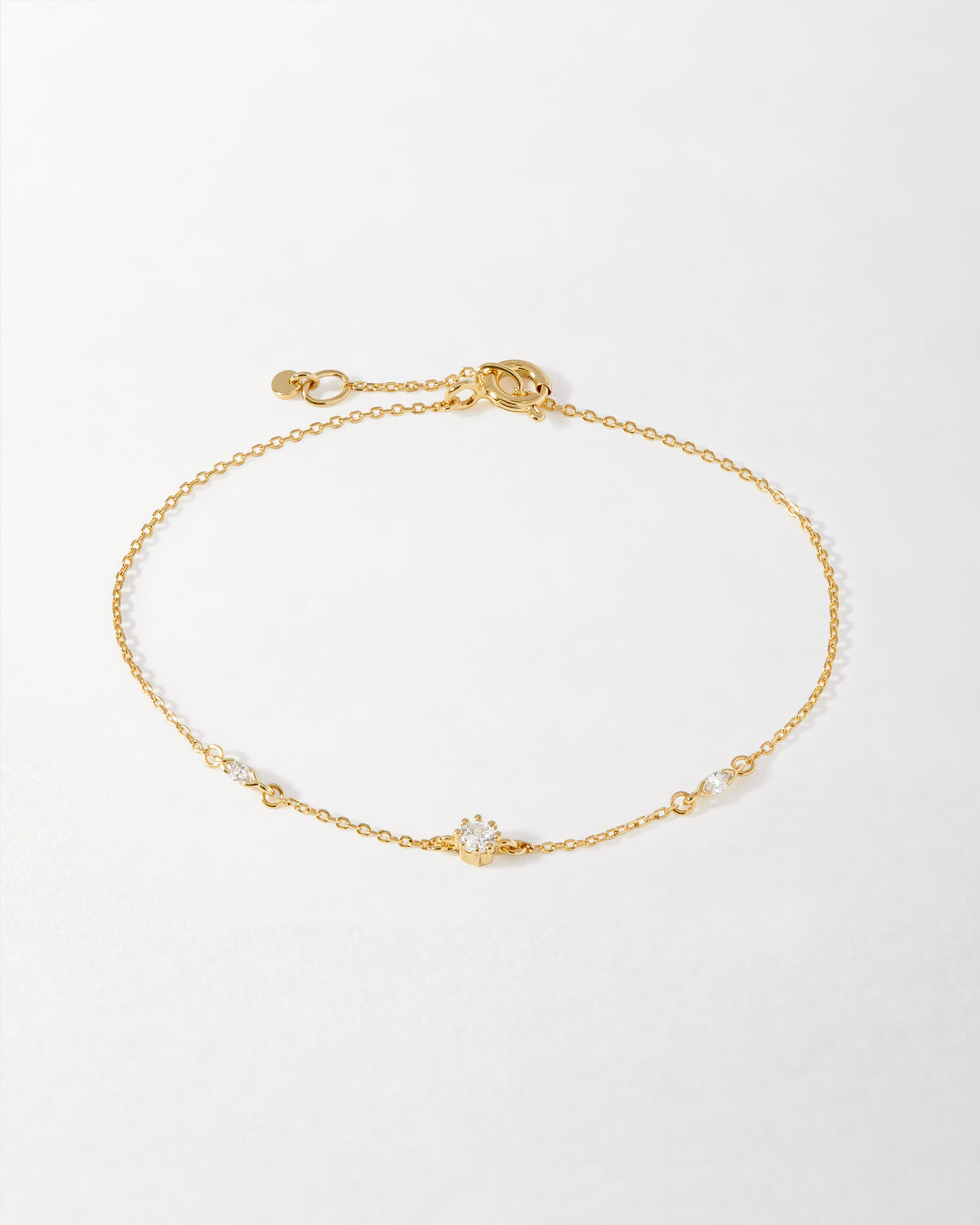 Marquise Solitaire Station Diamond Bracelet