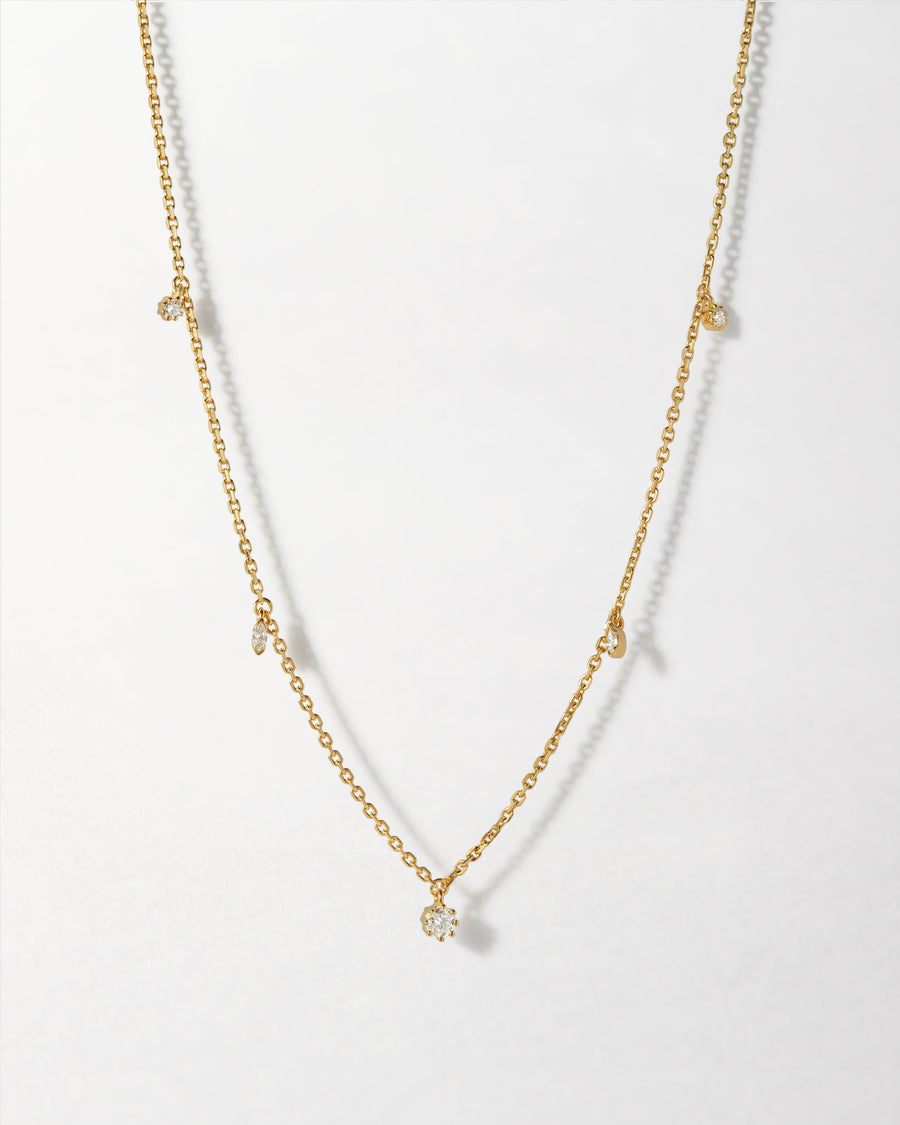 Marquise Solitaire Station Diamond Necklace