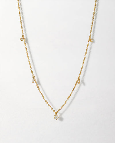 Marquise Solitaire Station Diamond Necklace