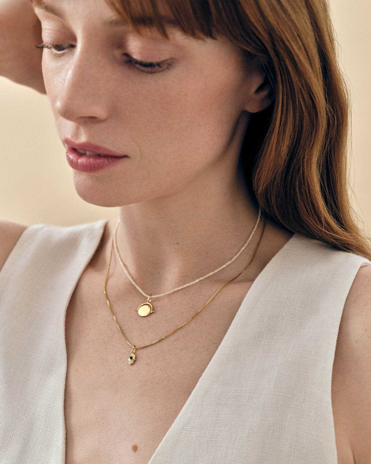 Mini Spinner Pearl Necklace