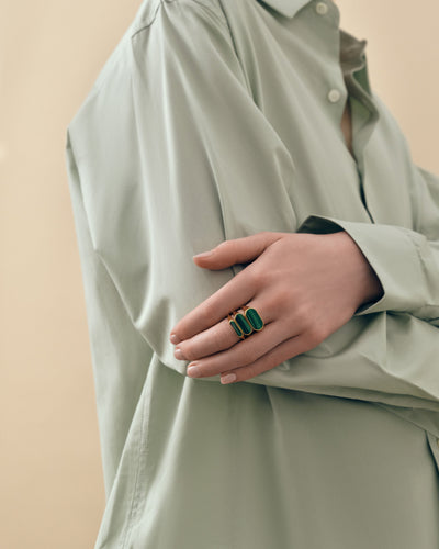 Charlotte Collins Malachite Cocktail Ring