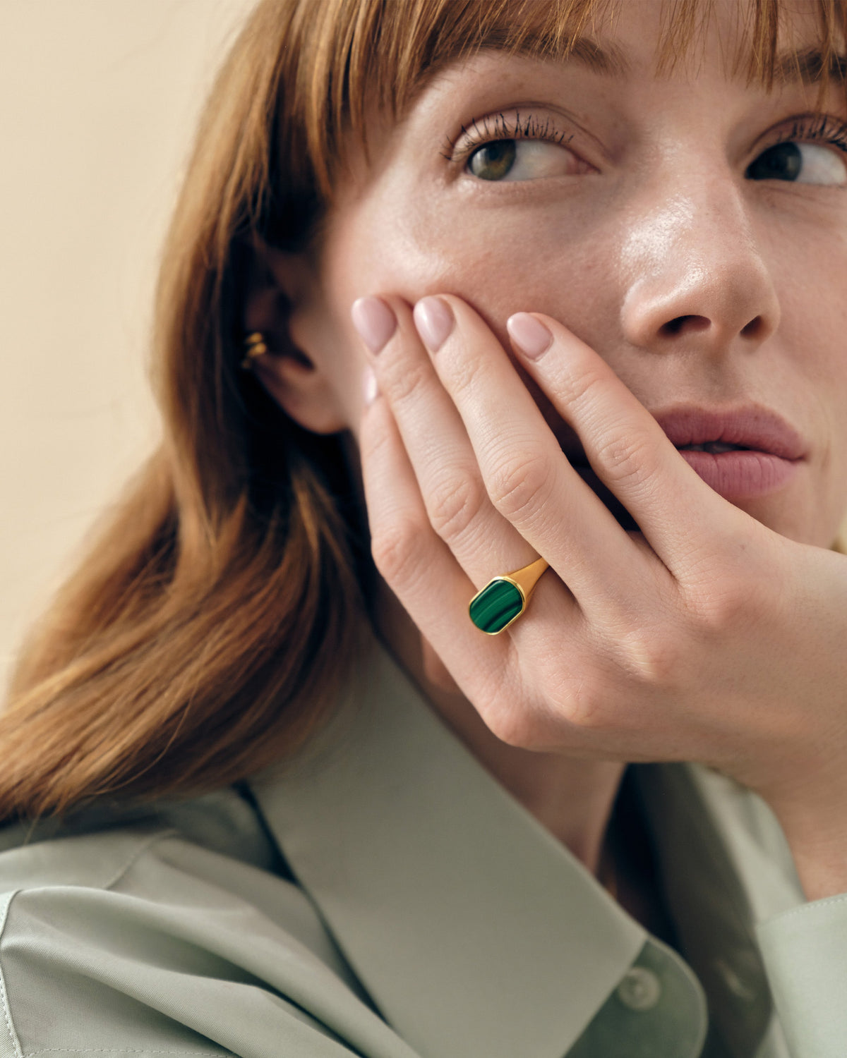 Charlotte Collins Malachite Cocktail Ring