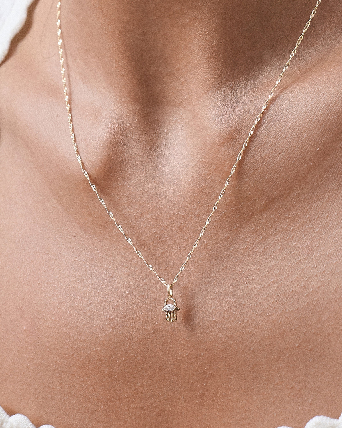 Hamsa Diamond Necklace
