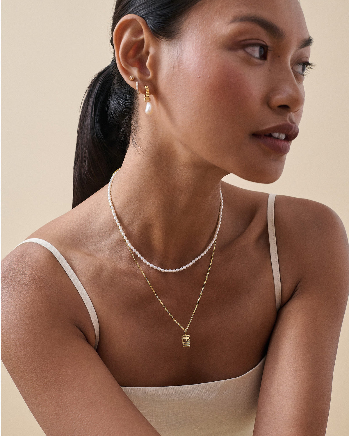 Dusk Pearl Charm Earrings