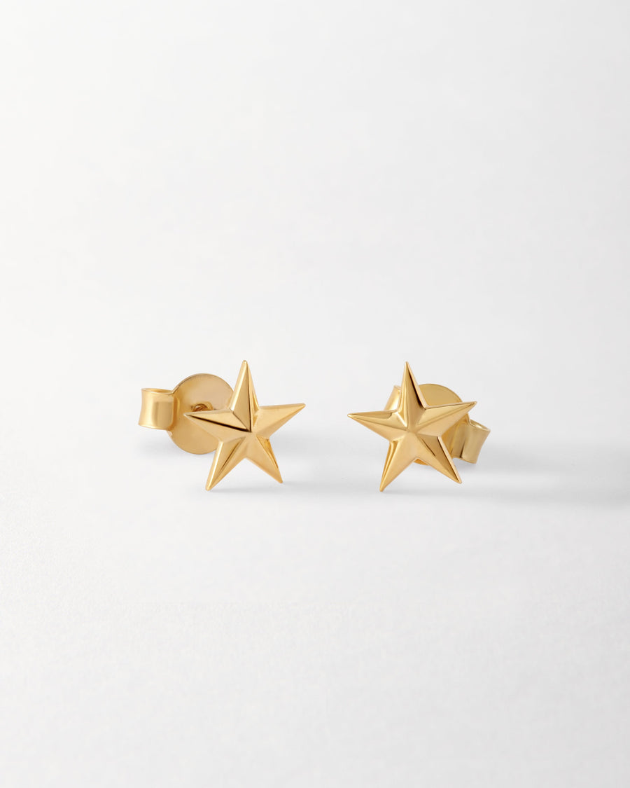 Gold Star Stud Earrings