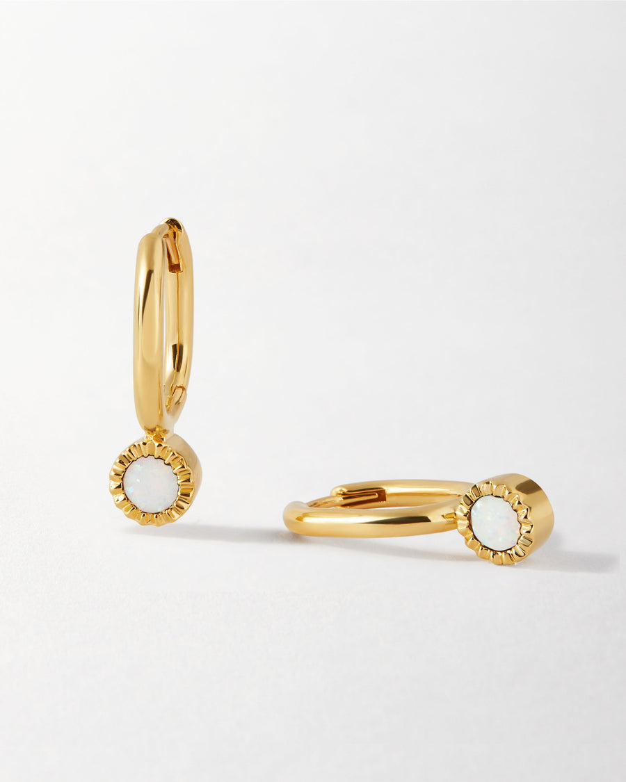 October Birthstone Earrings - Opal