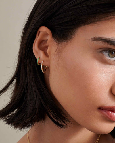 Pavé Diamond Hoop Earrings