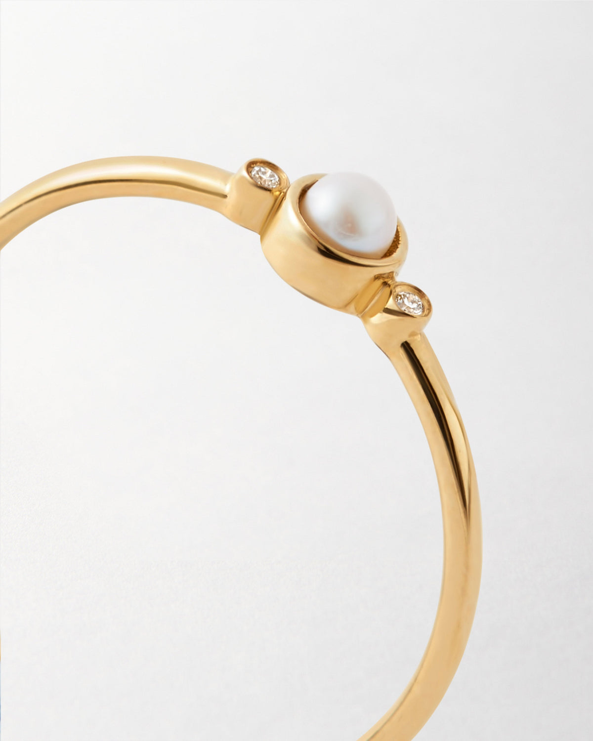 Pearl Diamond Trio Ring